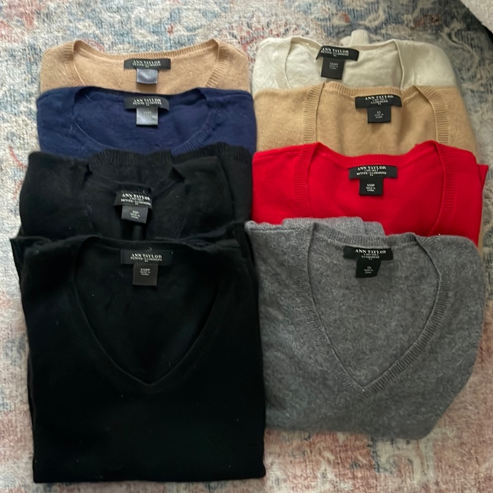 Bundle of 8 Ann Taylor factory cashmere sweaters